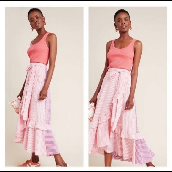 Maeve Dresses & Skirts - NWT Anthropologie Maeve Penny Ruffled Midi Skirt